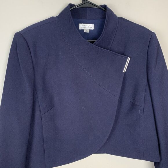 NWT Tahari Womens Navy Blue Sheath Jacket Suit Size 16 ONLY -- NO DRESS - Picture 1 of 11